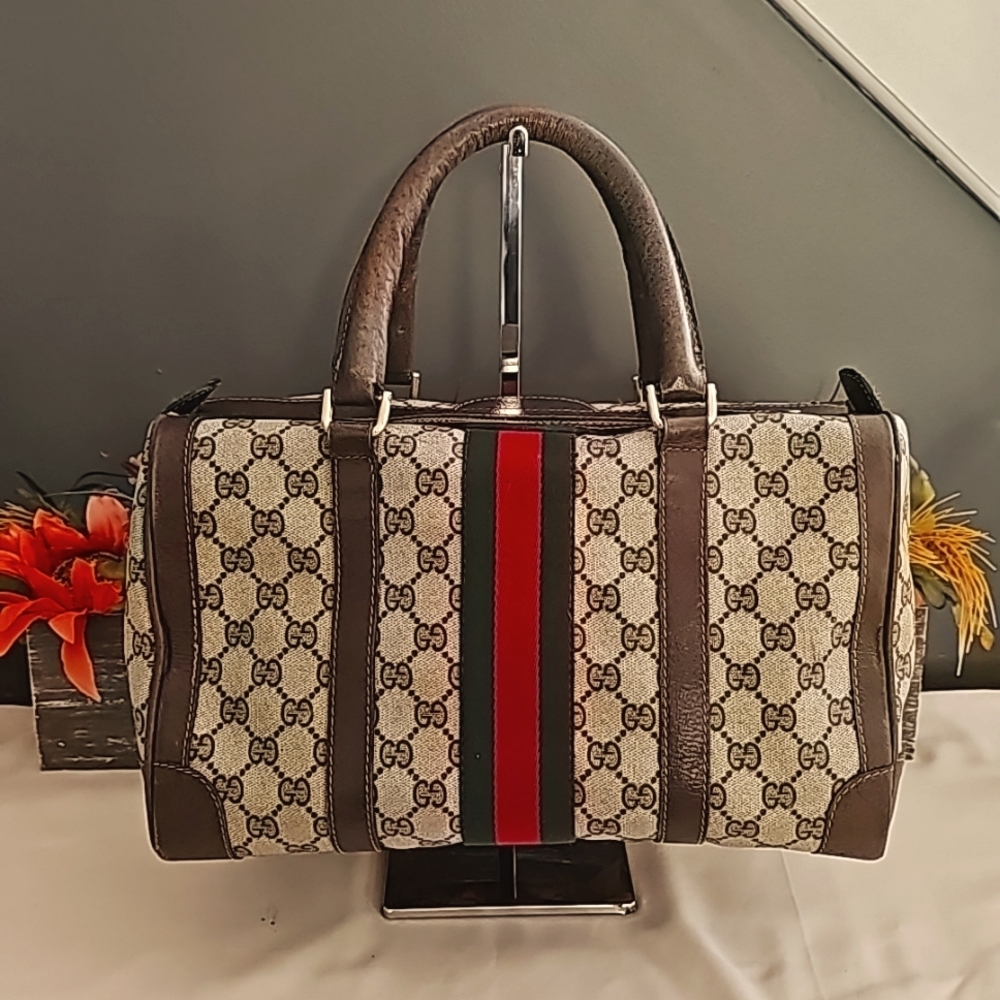 Authentic Vintage Gucci Sherry Line Boston Bag